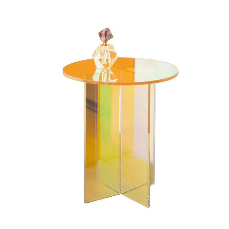 Tavolo laterale accento multicolori tavolo di plastica a forma rotonda per camera da letto