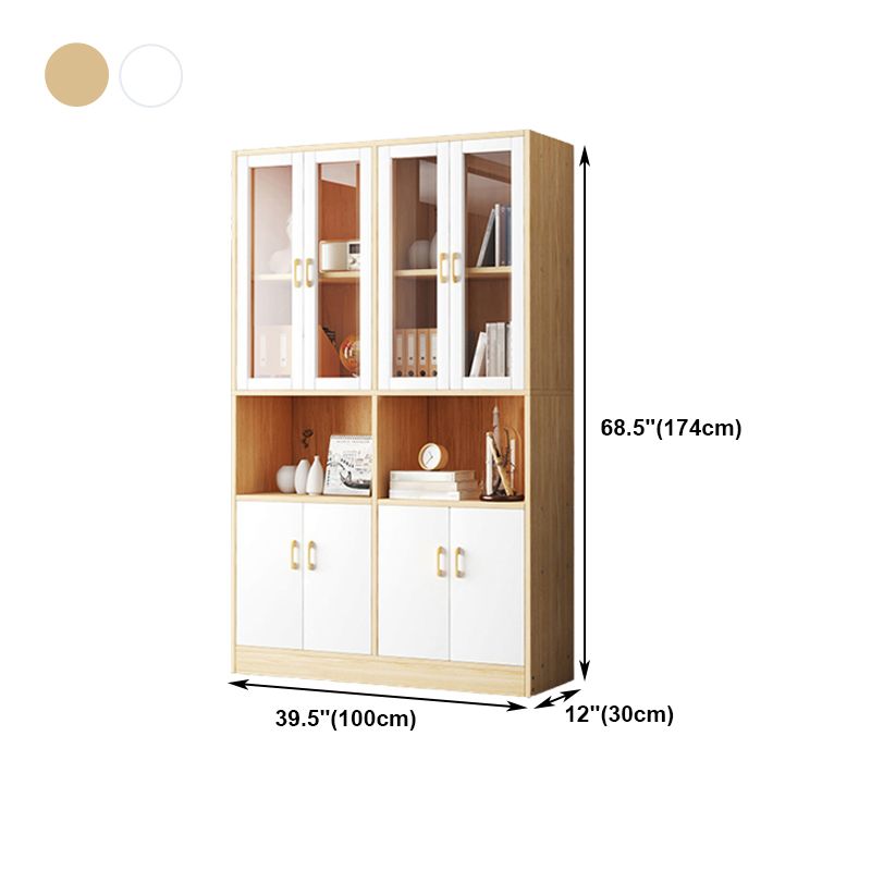 Contemporary Shelf Bookcase with Doors Vertical Bookshelf for Study Room