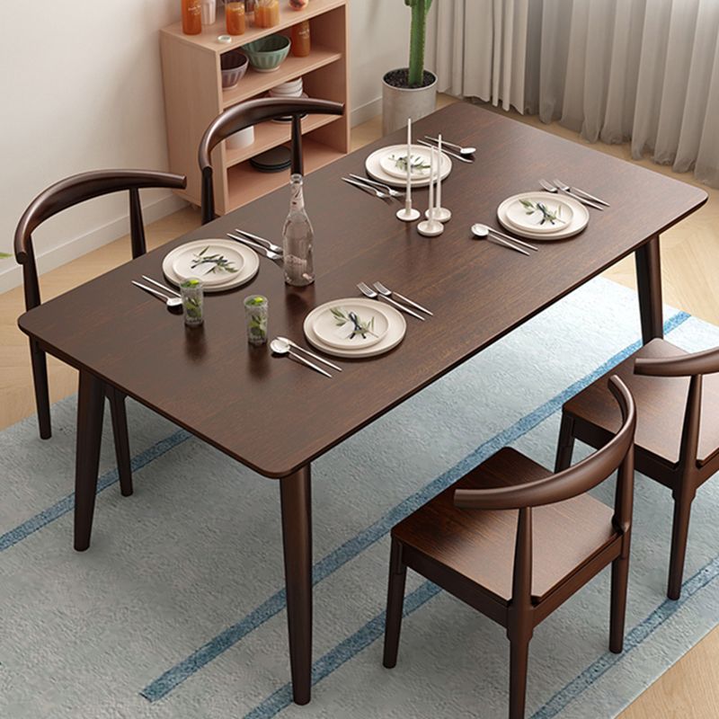 Contemporary Rectangle Dining Table Rubberwood Solid Wood Table with 4 Legs for Home Kitchen Dinner Clearhalo ' dining_table' 'Dining Tables & Seating' 'Dining Tables' 'furn' 'furn_dining_table' 'Furniture' 'furniture_dining_table' 'Kitchen & Dining Furniture' 'kitchen&dining_furn' 'kitchen' 'kitchen_dining_table' 1200x1200_92b982ba-32bb-42d8-b024-4d3c8501b430