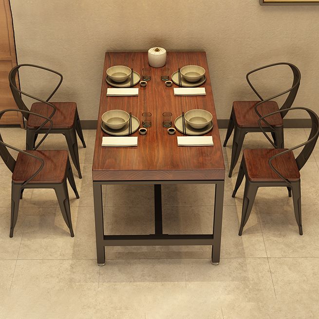 Industrial Rectangle Dining Room Table Pine Solid Wood Table with Black Trestle Base for Home Use Clearhalo ' dining_table' 'Dining Tables & Seating' 'Dining Tables' 'furn' 'furn_dining_table' 'Furniture' 'furniture_dining_table' 'Kitchen & Dining Furniture' 'kitchen&dining_furn' 'kitchen' 'kitchen_dining_table' 1200x1200_92bc8f07-cd3f-4455-a7eb-9032ff652147