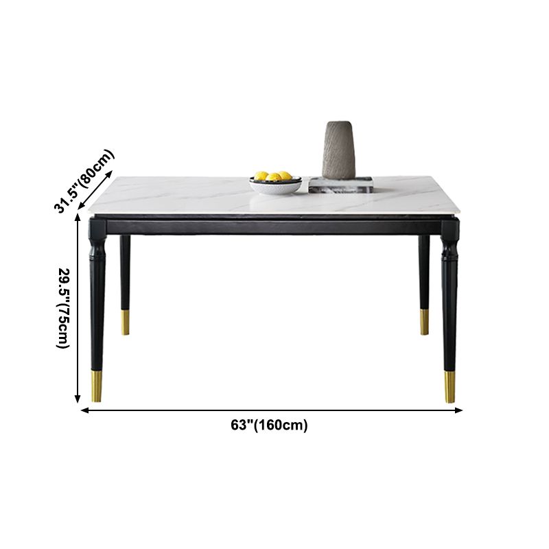 Industrial Sintered Stone Standard Dining Table Square Shape Kitchen Dining Table with 4 Legs Base Clearhalo ' dining_table' 'Dining Tables & Seating' 'Dining Tables' 'furn' 'furn_dining_table' 'Furniture' 'furniture_dining_table' 'Kitchen & Dining Furniture' 'kitchen&dining_furn' 'kitchen' 'kitchen_dining_table' 1200x1200_92bd7216-90e0-401f-baf1-e20df961fe22