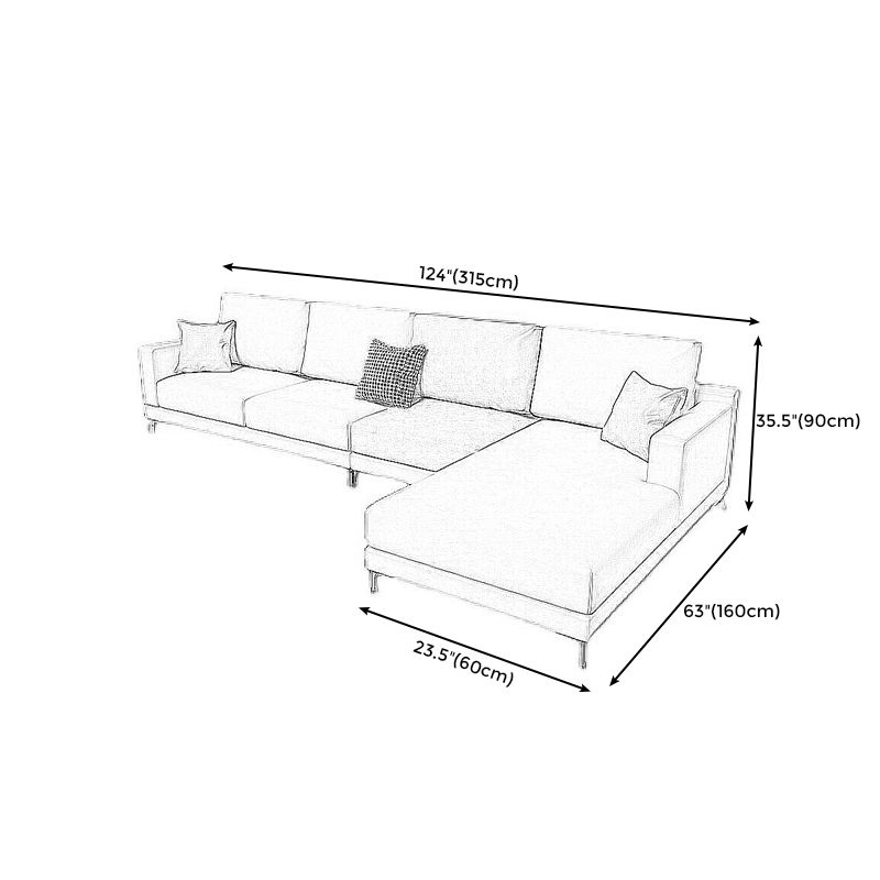 124.01" D x 62.99" W x 35.43" H Faux Leather Square Arm Sofa with Bolster Pillows Clearhalo 'furn' 'furn_sectionals' 'Furniture' 'furniture_sectionals' 'kitchen' 'kitchen_sectionals' 'Living Room Furniture' 'Sectionals' 1200x1200_92bf9ec3-f71b-4389-b1f4-cc35e702936e