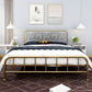 Contemporary Panel Rectangular Upholstered Headboard Metal Bed Frame