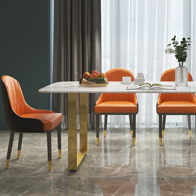 Marble Top Dining Table Modern Rectangle Dining Table with Sled Base Clearhalo 'Dining Tables & Seating' 'Dining Tables' 'dining_table' 'furn' 'furn_dining_table' 'Furniture' 'furniture_dining_table' 'Kitchen & Dining Furniture' 'kitchen' 'kitchen_dining_table' 1200x1200_92c2aa4d-70f9-4531-897f-7064f95a79a0