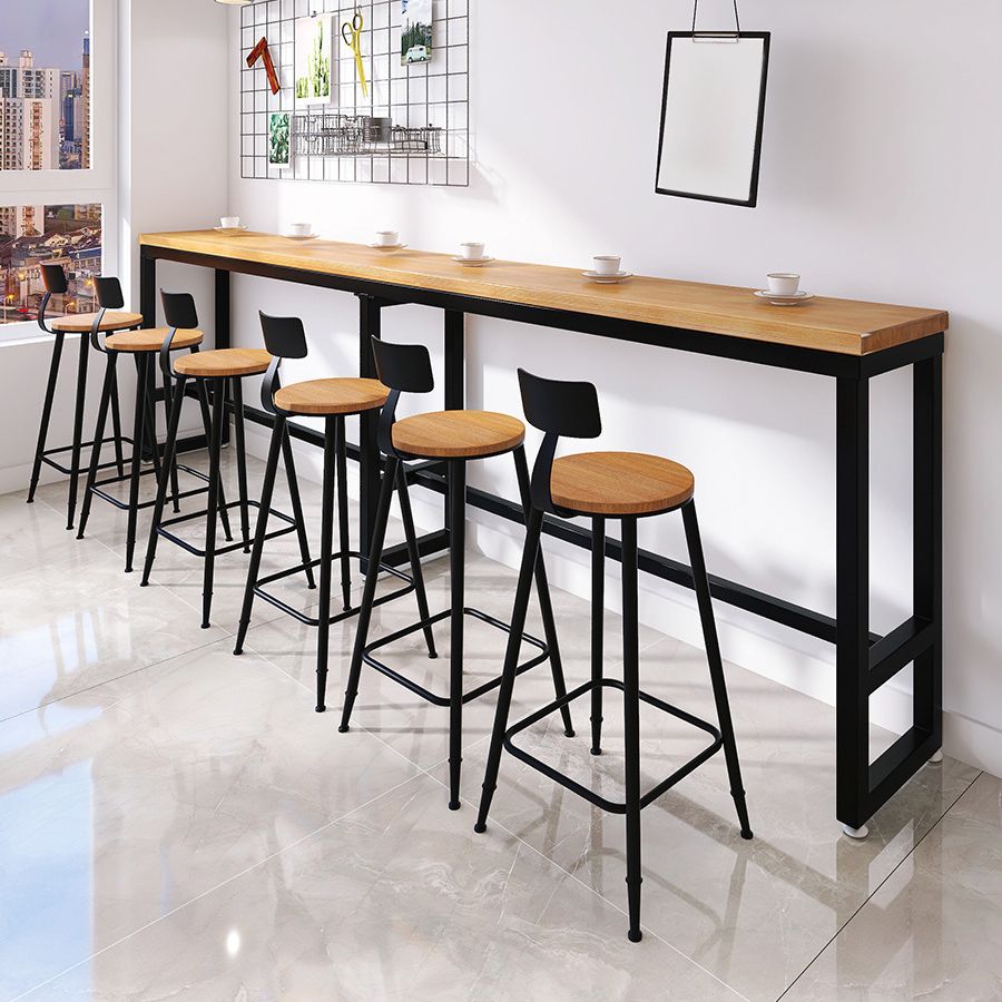 Rectangular Bar Height Table Industrial Style Bar Table with Trestle Base Clearhalo 'Bar Furniture' 'Bar Tables' 'bar_tables' 'furn' 'furn_bar_tables' 'Furniture' 'Kitchen & Dining Furniture' 1200x1200_92c348a2-14ec-400e-8860-b1f0337f58da