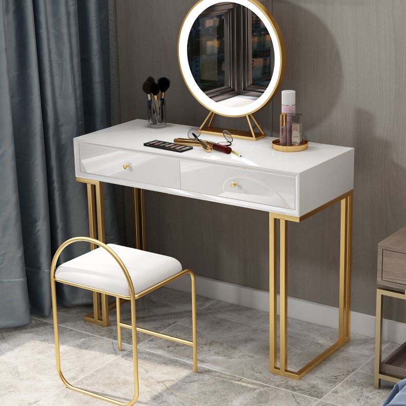 Two pezzi lussuoso set di vanità in legno set nero/bianco con sgabello