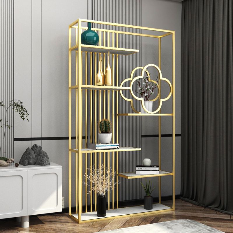 71"H Bookshelf Glam Style Open Back Bookcase for Home Office Study Room Clearhalo 'Bookcases' 'furn' 'furn_bookcases' 'Furniture' 'furniture_bookcases' 'kitchen' 'kitchen_bookcases' 'Living Room Furniture' 'Office Furniture' 1200x1200_92c485cc-ddf6-44ca-8e3b-ed87a031ce3b