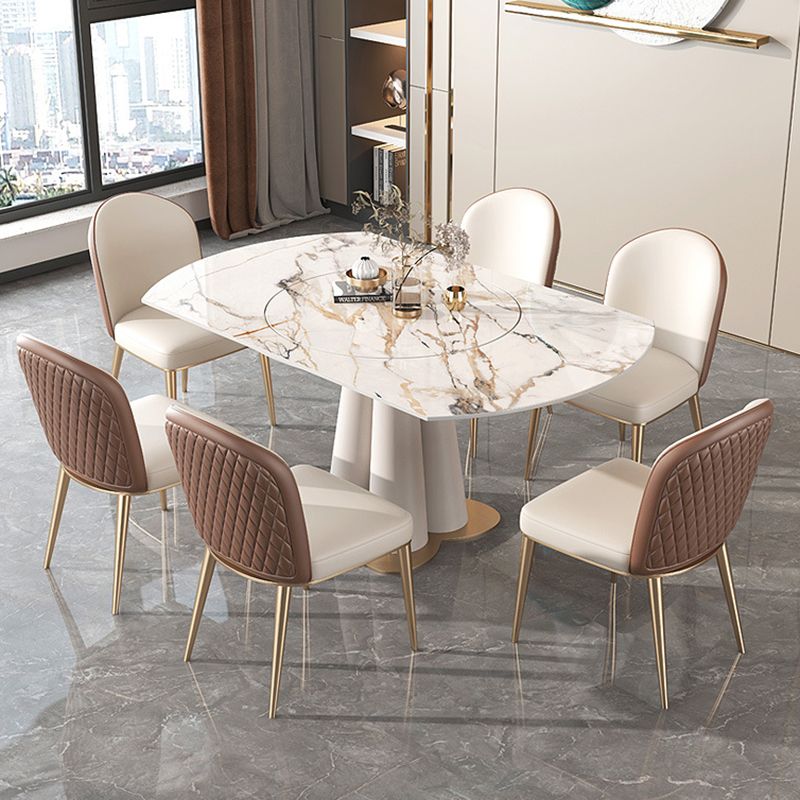 Glam Rectangle Table Set 1/3/4/5/7/9 Pieces Dining Set for Home Use