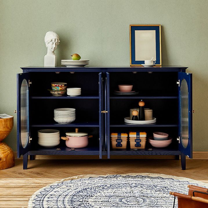 Pine in legno soggiorno mobile sideboard mobile moderno server moderno con archiviazione e porta di vetro