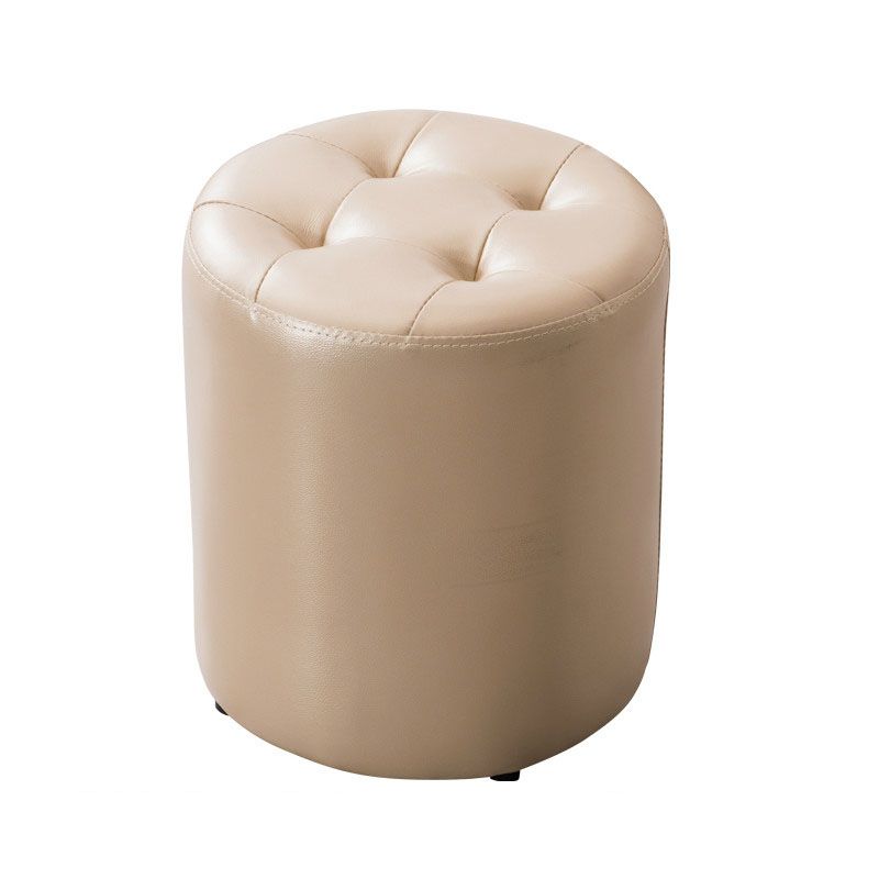 Modern Pouf Ottoman Genuine Leather Upholstered Tufted Solid Color Ottoman Clearhalo 'furn' 'furn_ottomans_poufs' 'Furniture' 'Living Room Furniture' 'Ottomans & Poufs' 'ottomans_poufs' 1200x1200_92c835ec-5008-4c66-99d8-8c8260e4fc0c