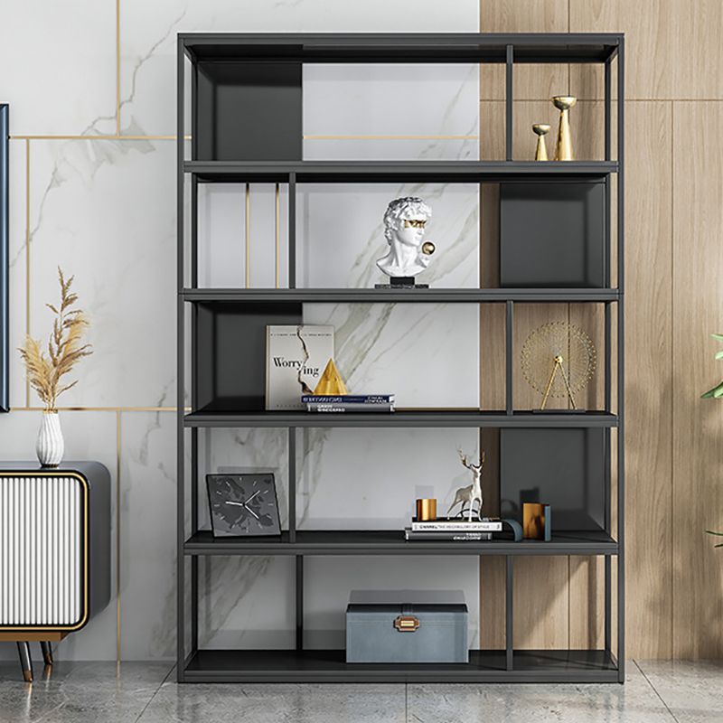 Modern Steel Bookcase Rectangular Shelves 71"H X 12" W Bookshelf for Office Clearhalo 'Bookcases' 'furn' 'furn_bookcases' 'Furniture' 'Office Furniture' 1200x1200_92c8a760-e9c1-4bf5-a0dd-14b328bc2e3a