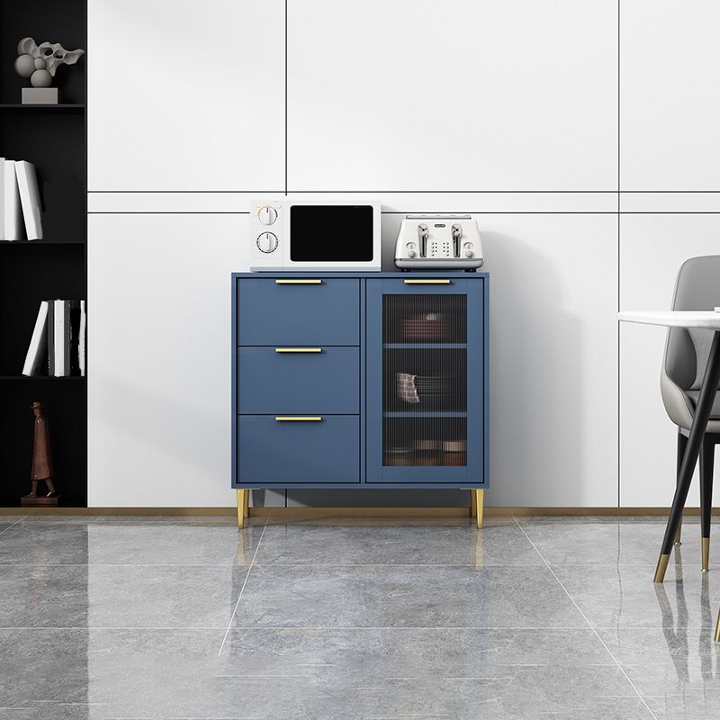 Poix de verre à bois en bois d'ingénierie Glam Buisse de verre avec des jambes dorées