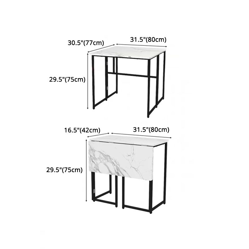 Modern Foldable Dinette Set 1/2/3 Pieces Rectangle Engineered Wood Dining Table Set Clearhalo 'Dining Room Sets' 'Dining Tables & Seating' 'dining_room_set' 'furn' 'furn_dining_room_set' 'Furniture' 'furniture_dining_room_set' 'Kitchen & Dining Furniture' 1200x1200_92ca7b9d-ccc8-4edc-9778-473d479e3ebf