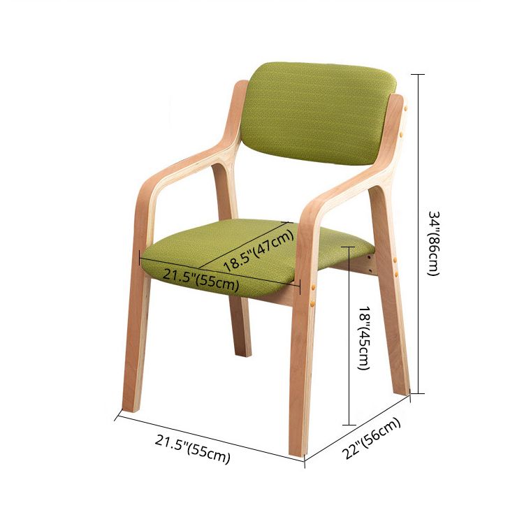 Scandinavian Home Arm Chair Wood Open Back Upholstered Dining Room Chair Clearhalo ' kitchen&dining_furn' 'Dining Chairs' 'Dining Tables & Seating' 'dining_chair' 'furn' 'furn_dining_chair' 'Furniture' 'furniture_dining_chair' 'Kitchen & Dining Furniture' 'kitchen' 1200x1200_92cd6305-4af1-4ce2-a9a8-363c44dcb340