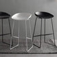 Tabouret de comptoir sans accoudoirs à dossier moderne, haut en métal avec coussin en plastique