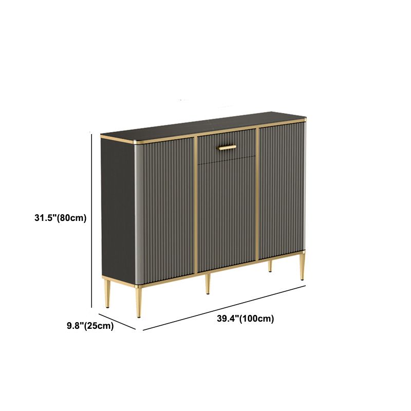 Glam Dark Gray Credenza Sintered Stone Top Sideboard Cabinet for Dining Room Clearhalo 'buffet_sideboard' 'Buffets & Sideboards' 'furn' 'furn_buffet_sideboard' 'Furniture' 'Kitchen & Dining Furniture' 1200x1200_92cdaadf-be67-4e30-832c-74fccff8fc26
