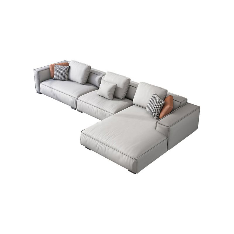 ノルディックフェイクレザーソファスクエアアームソファボルスター枕と