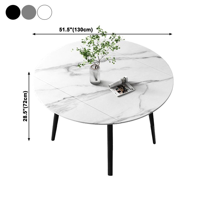 52" Extendable Round Dining Table Modern Adjustable Sintered Stone Top Table with 4 Legs Clearhalo ' dining_table' 'Dining Tables & Seating' 'Dining Tables' 'furn' 'furn_dining_table' 'Furniture' 'furniture_dining_table' 'Kitchen & Dining Furniture' 'kitchen&dining_furn' 'kitchen' 'kitchen_dining_table' 1200x1200_92cf2ce8-c18f-4e7e-a77b-7ad3833e6a32