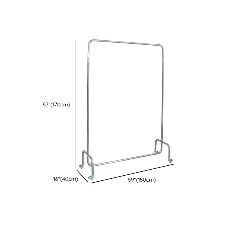 Colgilla de abrigo metálico de estante de estilo industrial con rueda universal