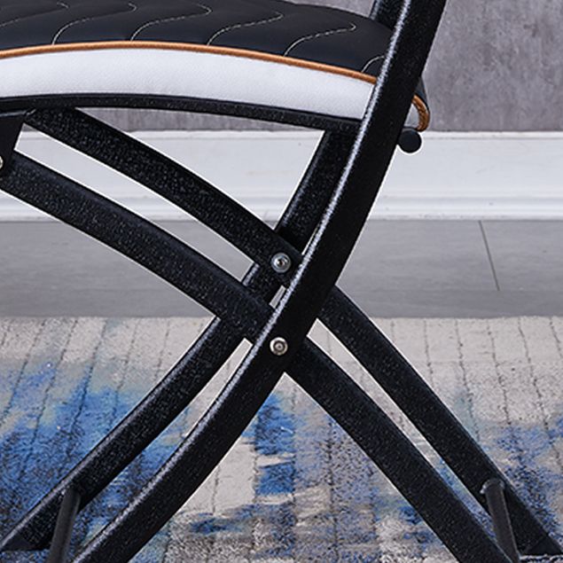 Modern Indoor-Outdoor Metal Side Chair Folding Open Back Dining Side Chair Clearhalo ' kitchen&dining_furn' 'Dining Chairs' 'Dining Tables & Seating' 'dining_chair' 'furn' 'furn_dining_chair' 'Furniture' 'furniture_dining_chair' 'Kitchen & Dining Furniture' 'kitchen' 1200x1200_92d21705-3a8c-4e3b-9a80-1d14f9f4f220