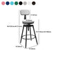 Rotatable Upholstered Counter Stool Industrial Metal Footrest Bar Chair