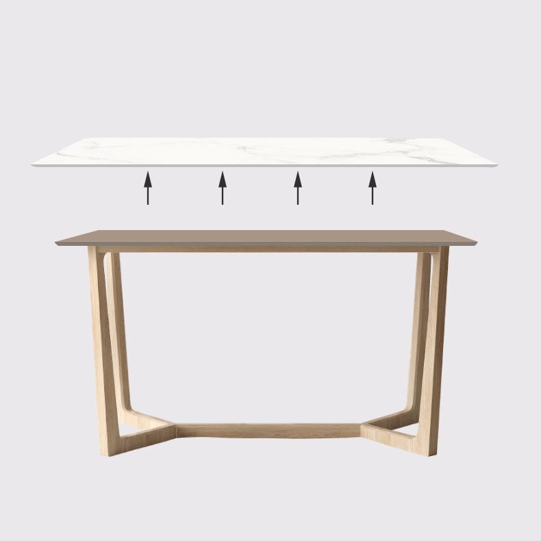 Contemporary Dining Table Set with Solid Wood Table and PU Leather Chairs Clearhalo 'Dining Room Sets' 'Dining Tables & Seating' 'dining_room_set' 'furn' 'furn_dining_room_set' 'Furniture' 'furniture_dining_room_set' 'Kitchen & Dining Furniture' 'kitchen&dining_furn' 'kitchen' 1200x1200_92d2a3e6-2b7c-49c0-a1dd-f328e7e0e845