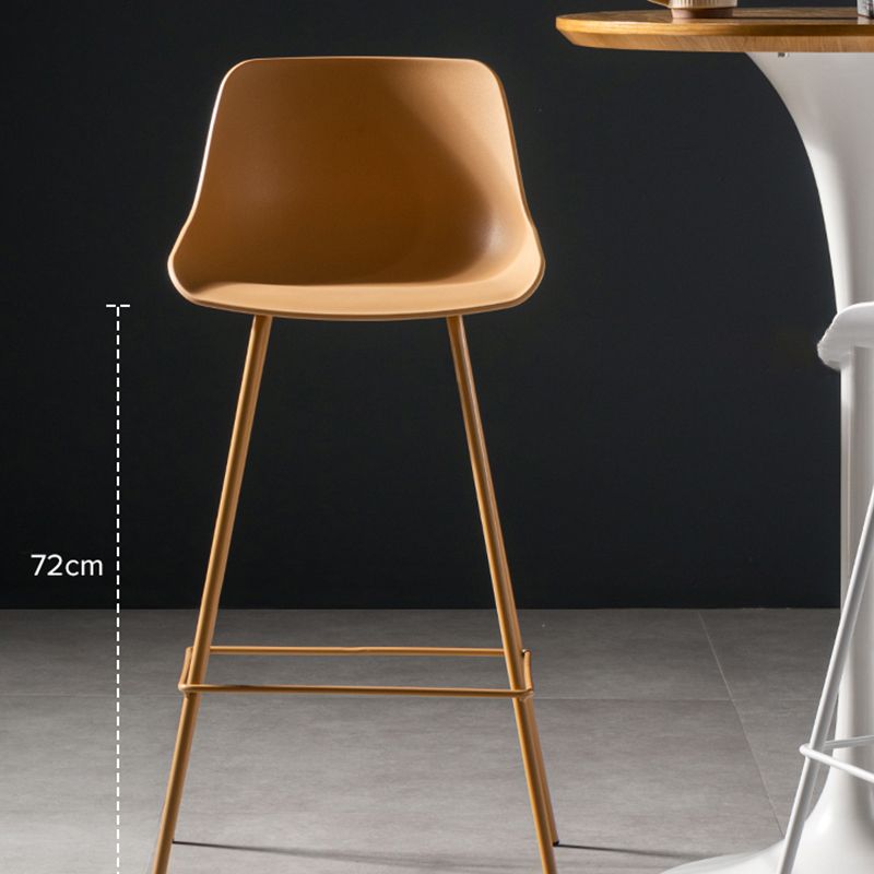 Scandinavian Metal Plastic Counter Stools Low Back Indoor Bar Stool with Bucket Seat Clearhalo 'Bar Furniture' 'Bar Stools' 'bar_stools' 'furniture_bar_stools' 'Kitchen & Dining Furniture' 'kitchen&dining_furn' 'kitchen' 'kitchen_furn' Furniture' 1200x1200_92d2d79c-35e9-450a-a911-7298b8d21ce3