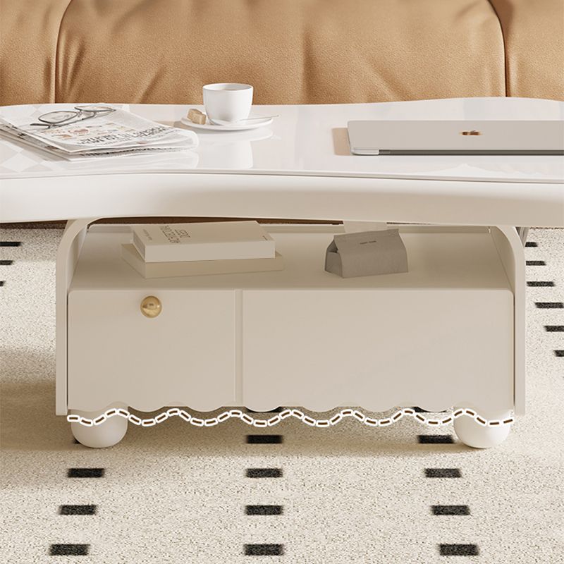 Slate Coffee Cocktail Table with Storage Drawers White Block Contemporary Clearhalo 'Coffee & Accent Tables' 'Coffee Tables' 'coffee_tables' 'furn' 'furn_coffee_tables' 'Furniture' 'Living Room Furniture' 1200x1200_92d3ecf4-5188-41f9-bacd-8dff01456d4e
