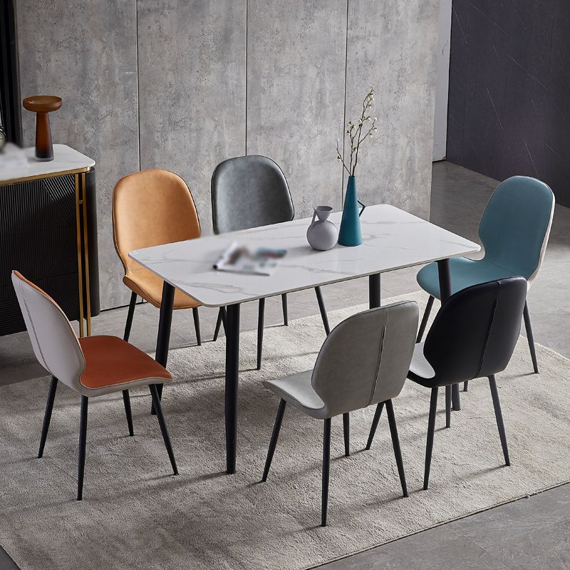 Contemporary Metal Dining Room Chairs Wingback Side Armless Chair for Home Use Clearhalo ' kitchen&dining_furn' 'Dining Chairs' 'Dining Tables & Seating' 'dining_chair' 'furn' 'furn_dining_chair' 'Furniture' 'furniture_dining_chair' 'Kitchen & Dining Furniture' 'kitchen' 1200x1200_92d5d36b-6077-4f97-8094-c4e7c5a8c835