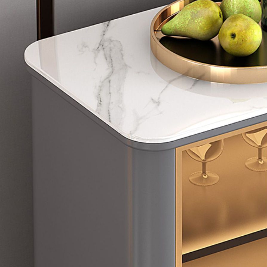 Portes de verre en pierre de buffre glamour avec armoire et tiroirs