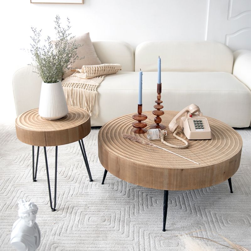 3 Legs Round Natural Finish Coffee Table Rustic Wooden Coffee Table Clearhalo 'Coffee & Accent Tables' 'Coffee Tables' 'coffee_tables' 'furn' 'furn_coffee_tables' 'Furniture' 'furniture_coffee_tables' 'Living Room Furniture' 1200x1200_92d98629-ae44-4c31-8f46-0a31cc2fc957