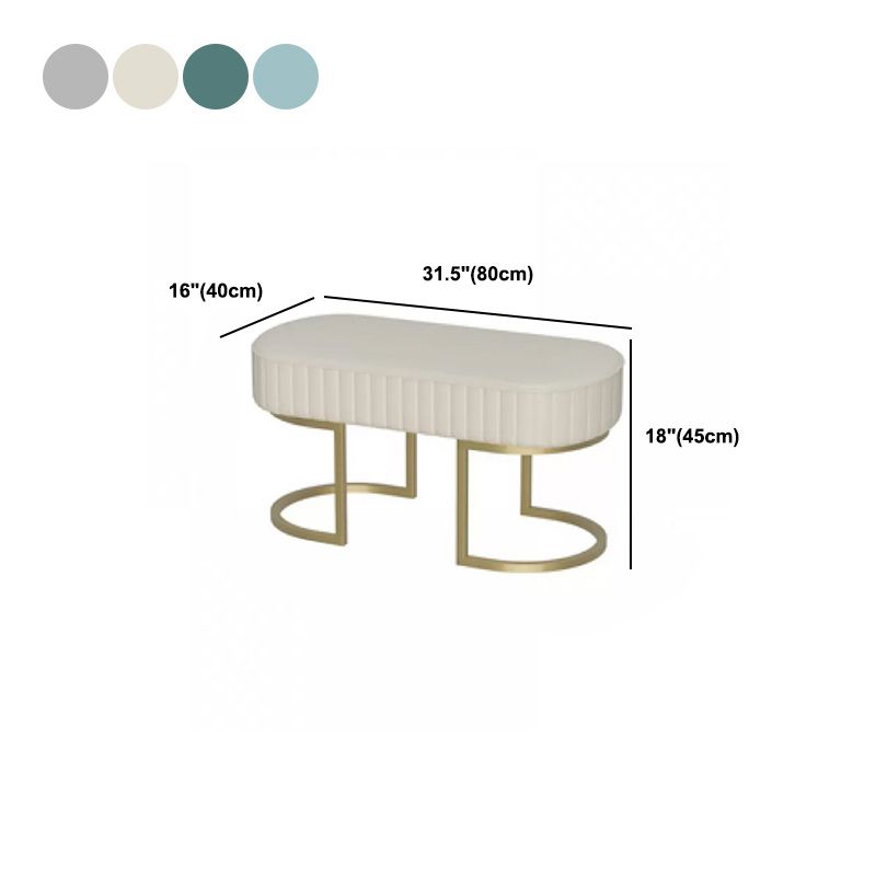 17.7" H Cushioned Ottoman Bench Glam Metal Seating Bench with Legs Clearhalo 'Benches' 'Chairs & Seating' 'furn' 'furn_benches' 'Furniture' 'Living Room Furniture' 1200x1200_92d9b690-0665-4cef-bdfd-945ef60fcbdd