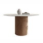 Contemporary Stone Dining Table Round Dining Table with Wood Pedestal Base Clearhalo 'Dining Tables & Seating' 'Dining Tables' 'dining_table' 'furn' 'furn_dining_table' 'Furniture' 'furniture_dining_table' 'Kitchen & Dining Furniture' 'kitchen' 'kitchen_dining_table' 1200x1200_92d9c88e-4727-4cb1-bbef-a1e4c17039ec