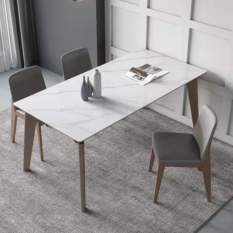 Witte rechthoek eettafel ingesteld 1/4/5 stuks houten dinette ingesteld voor thuis