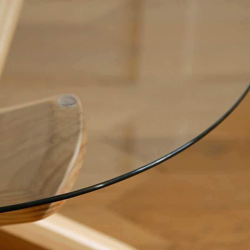 Tavolino moderno di vetro rotondo 17,7 "H tavolino da cocktail