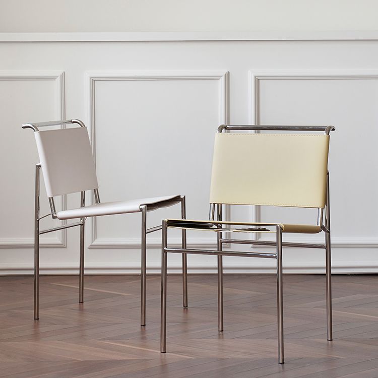 Modern Style Side Chair Faux Leather Open Back Dining Chair for Home Clearhalo 'Dining Chairs' 'Dining Tables & Seating' 'dining_chair' 'furn' 'furn_dining_chair' 'Furniture' 'Kitchen & Dining Furniture' 1200x1200_92dcdbde-f88c-45e0-a9bb-ccdc4eeb7ae3