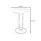 Modern 21.6' Tall Mental Pedestal Side Table Faux Marble Round Top End Table