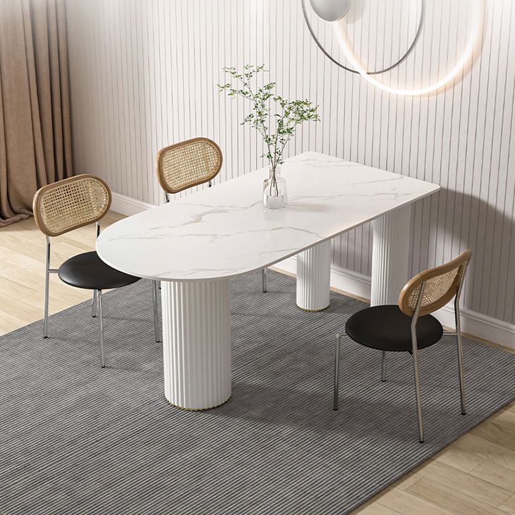 Metal Contemporary Free Form Dining Table Sintered Stone Table for Home Clearhalo ' dining_table' 'Dining Tables & Seating' 'Dining Tables' 'furn' 'furn_dining_table' 'Furniture' 'furniture_dining_table' 'Kitchen & Dining Furniture' 'kitchen&dining_furn' 'kitchen' 'kitchen_dining_table' 1200x1200_92ddc8ab-8eda-4de0-adce-fbbe782d865d