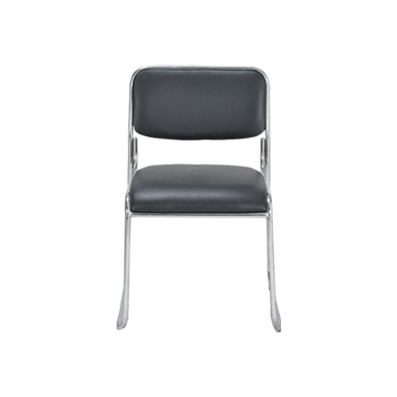 Moderne armlose gepolsterte Bürostuhl Schwarz Leather Management Conference Stuhl