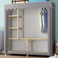 Contemporary Style Steel Wardrobe Cloth Rod Included Wardrobe Closet with Legs Clearhalo 'Armoires & Wardrobes' 'armoires_wardrobes' 'Bedroom Furniture' 'furn' 'furn_armoires_wardrobes' 'Furniture' 1200x1200_92deff5d-8b8a-4186-9cb0-b739df27b436