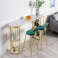 Glam Faux Marble Bistro Table Indoor Iron Double Pedestal Bar Dining Table with 4-Shelf Clearhalo 'Bar Furniture' 'Bar Tables' 'bar_tables' 'furn' 'furn_bar_tables' 'Furniture' 'furniture_bar_tables' 'Kitchen & Dining Furniture' 1200x1200_92e046ee-6e1b-4ec5-9f9a-5630c9f37e56