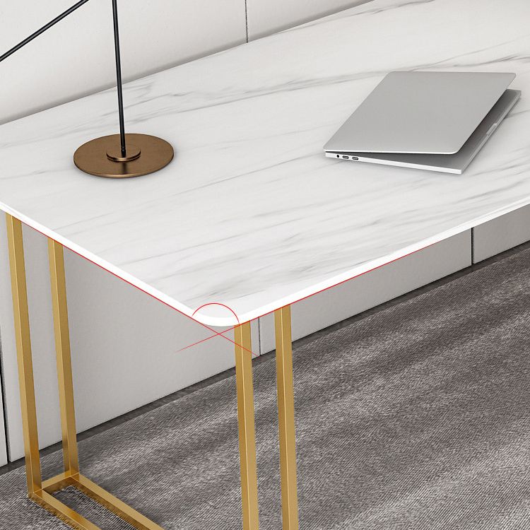 Glam Stone gebogen kantoorbureau 29.53 "Tall Sled Base Writing Desk