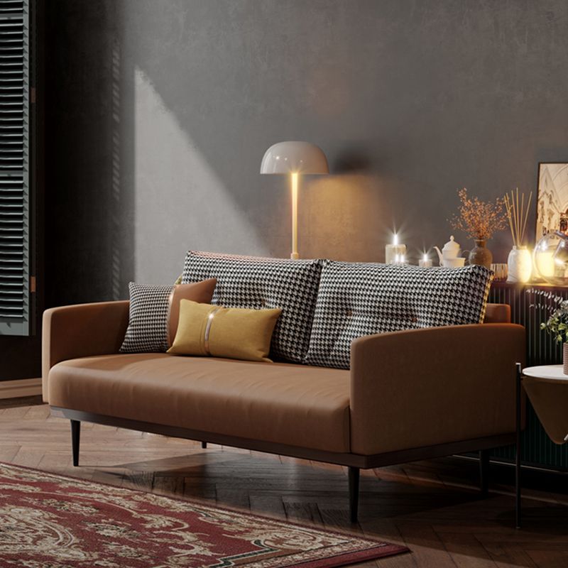 29.5" H Contemporary Faux Leather Square Arm Sofa for Living Room Clearhalo 'furn' 'furn_sofas' 'Furniture' 'Living Room Furniture' 'Sofa' 'sofas' 1200x1200_92e267e5-b2bc-43ba-9890-784f3aab97d3