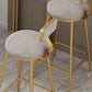 Glam Round Dining Stools Metal Low Back Bar Stools with Footrest Clearhalo 'Bar Furniture' 'Bar Stools' 'bar_stools' 'furn' 'furn_bar_stools' 'Furniture' 'Kitchen & Dining Furniture' 1200x1200_92e2aa32-7758-4a49-9070-2670fbf1862b
