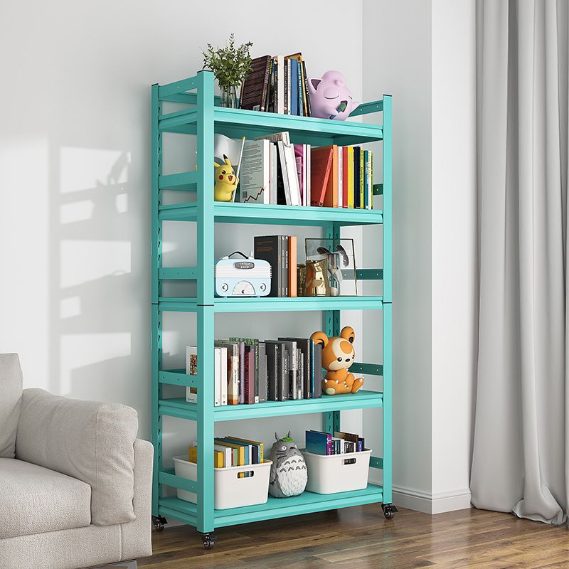 Scandinavian Style Bookcase Open Back Bookshelf for Home Office with Casters Clearhalo 'Bookcases' 'furn' 'furn_bookcases' 'Furniture' 'furniture_bookcases' 'kitchen' 'kitchen_bookcases' 'Living Room Furniture' 'Office Furniture' 1200x1200_92e2af00-11de-4878-9e49-6967ae87c7d5