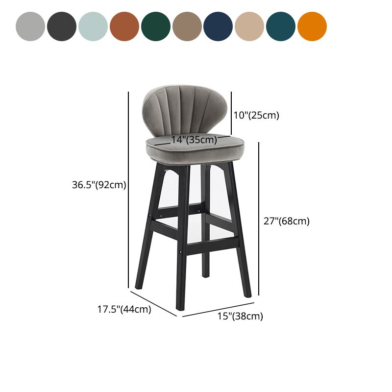 Modern Armless Backrest Counter Stool Kitchen Wood Bar Stool with Cushion and Pedal Clearhalo 'Bar Furniture' 'Bar Stools' 'bar_stools' 'furn' 'furn_bar_stools' 'furniture_bar_stools' 'Kitchen & Dining Furniture' 'kitchen&dining_furn' 'kitchen' 'kitchen_furn' Furniture' 1200x1200_92e40e1d-9e2f-4b70-a417-13e1affe44d6
