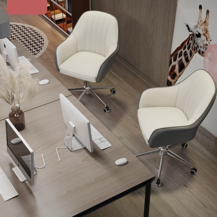 Contemporary Upholstered Arms Desk Chair Height-adjustable Office Chair Clearhalo 'furn' 'furn_office_chair' 'Furniture' 'Office Chairs' 'Office Furniture' 'office_chair' 1200x1200_92e4b405-721a-471f-8291-2ad22decbec2