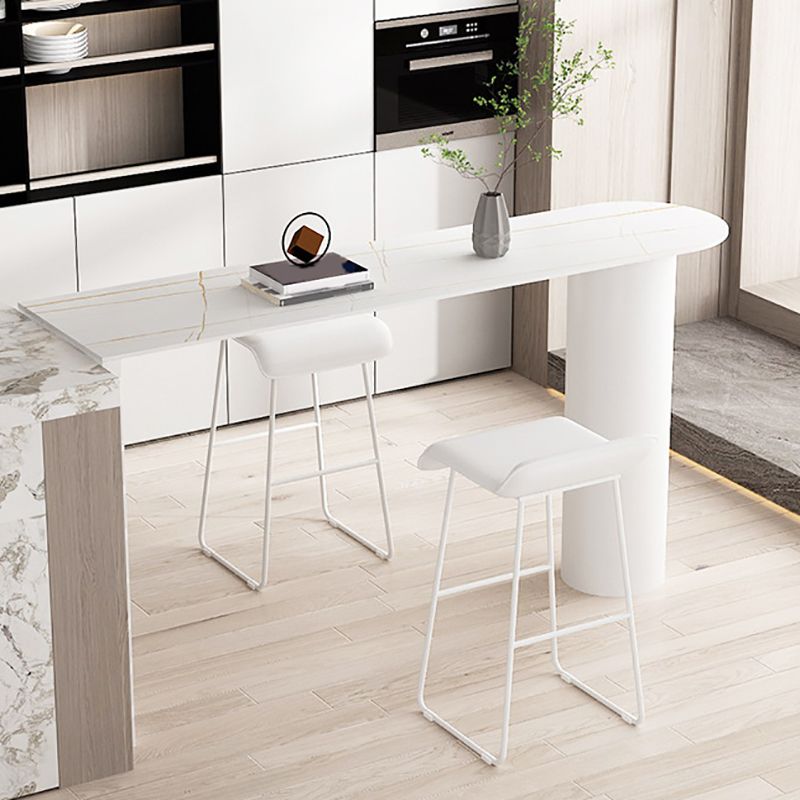 Sgabello da bar in pelle moderna contropiede senza schienale per uso domestico