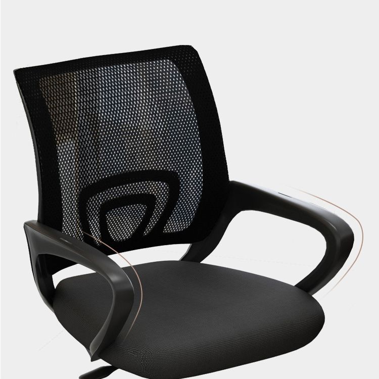 Silla de oficina giratoria contemporánea, escritorio de microfibra, silla con respaldo medio