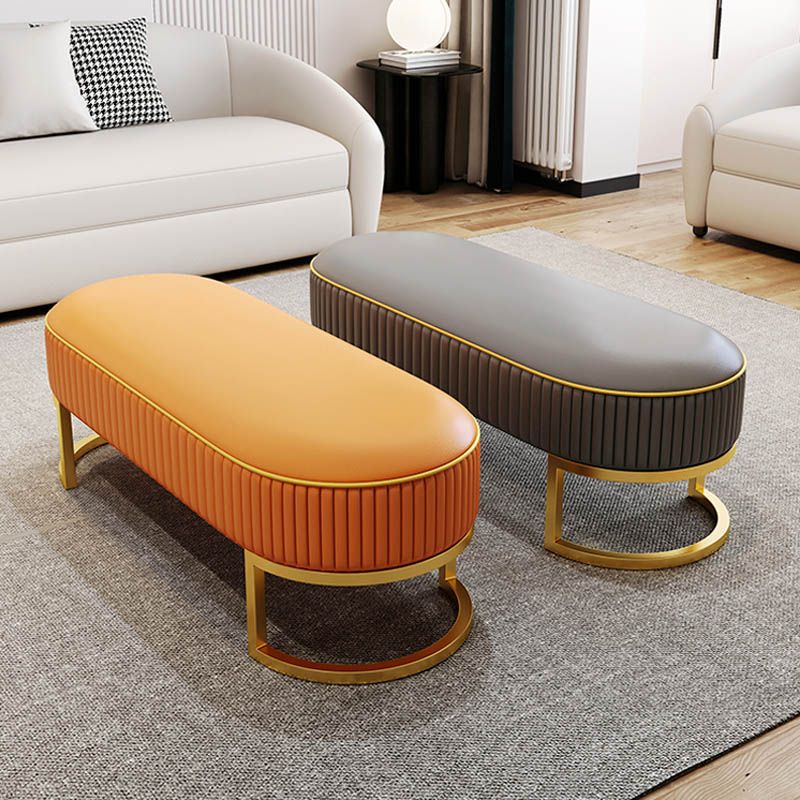 Glam Style Entryway Bench Cushioned Metal Seating Bench , 18" W Clearhalo 'Benches' 'Chairs & Seating' 'furn' 'furn_benches' 'Furniture' 'Living Room Furniture' 1200x1200_92e6903d-497c-4f34-b665-7c666d2625da